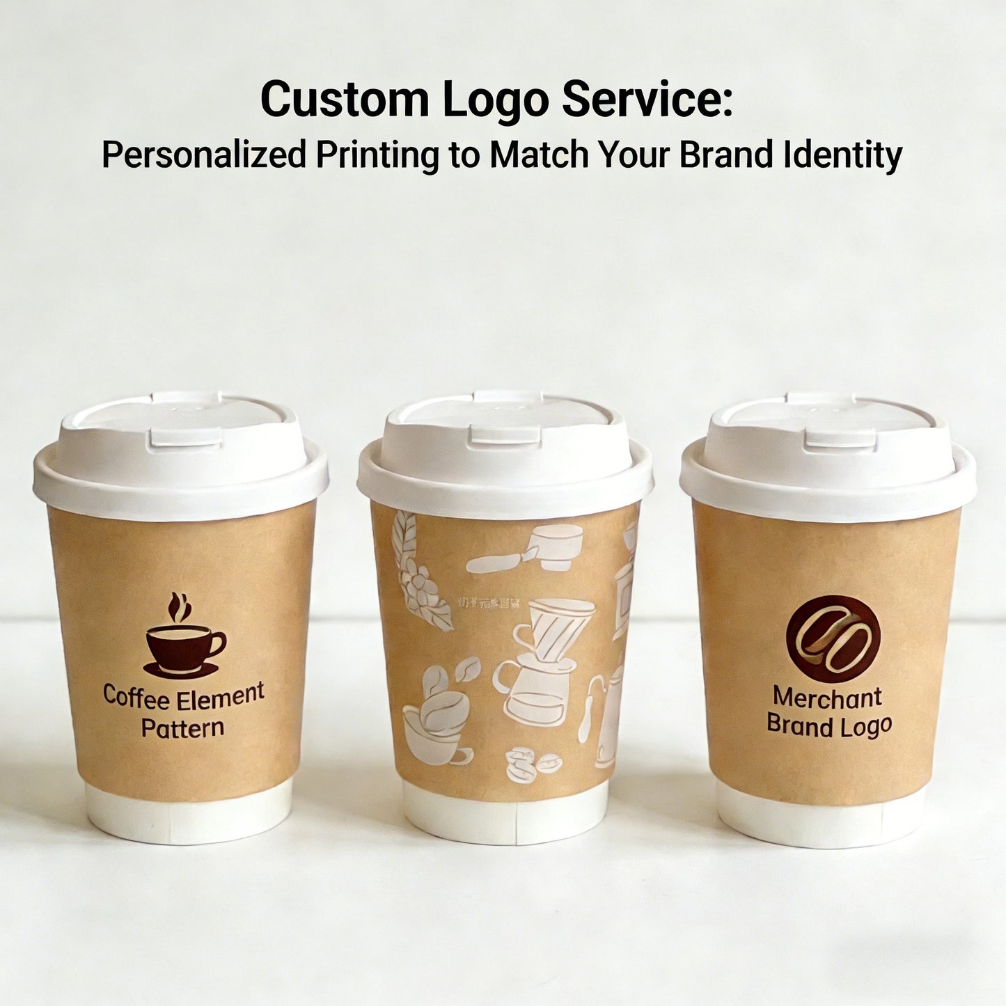 Custom Logo 12oz Portable Coated Paper Cups Wholesale with Lid for Hot Drinks & Milk Tea Commercial Takeaway