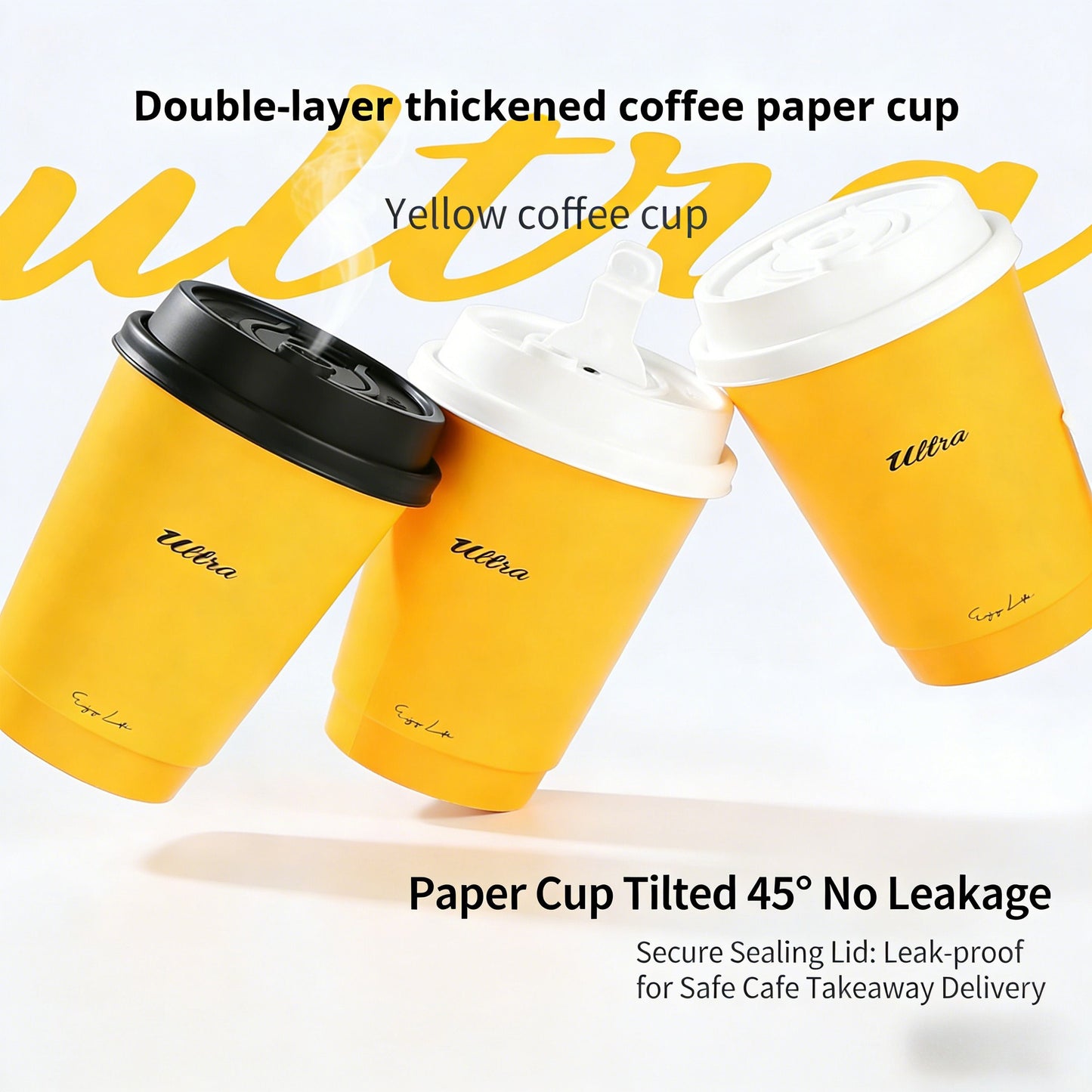 Custom Logo 12oz Double Layer Thickened Coated Coffee Cups Wholesale with Lid for Commercial Cafe Takeaway