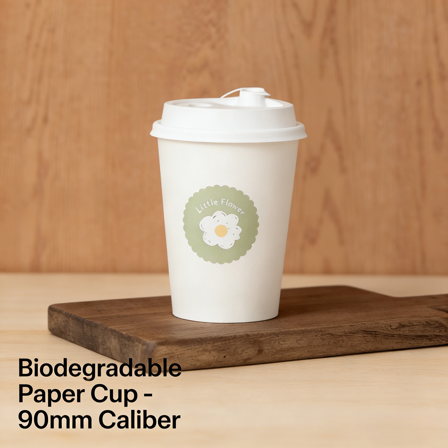 90mm Caliber Biodegradable Paper Cup Wholesale Premium Thickened with Lid for Hot Drinks Coffee Milk Tea Commercial Takeaway