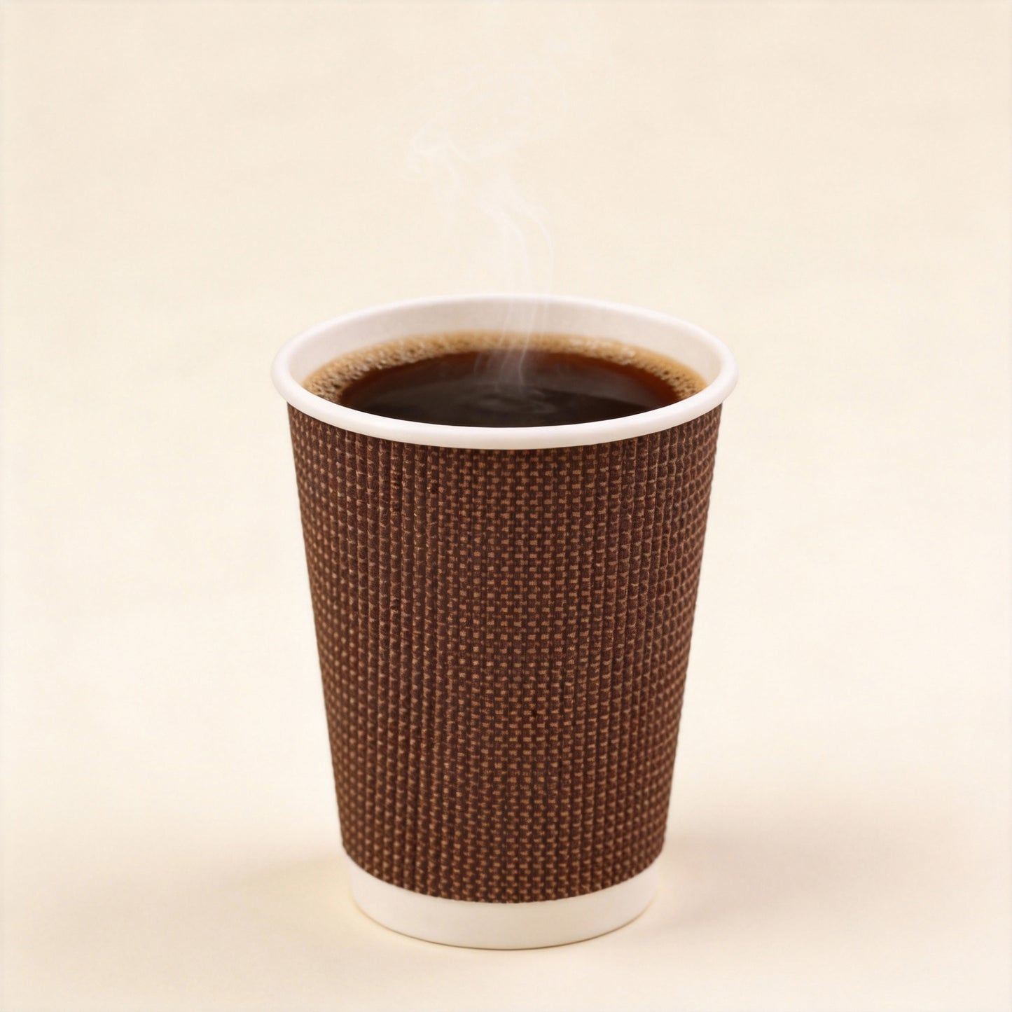 Wholesale Corrugated Paper Coffee Cups Disposable Commercial Double Wall Anti-scalding with Lids 8/14oz for Hot Drinks