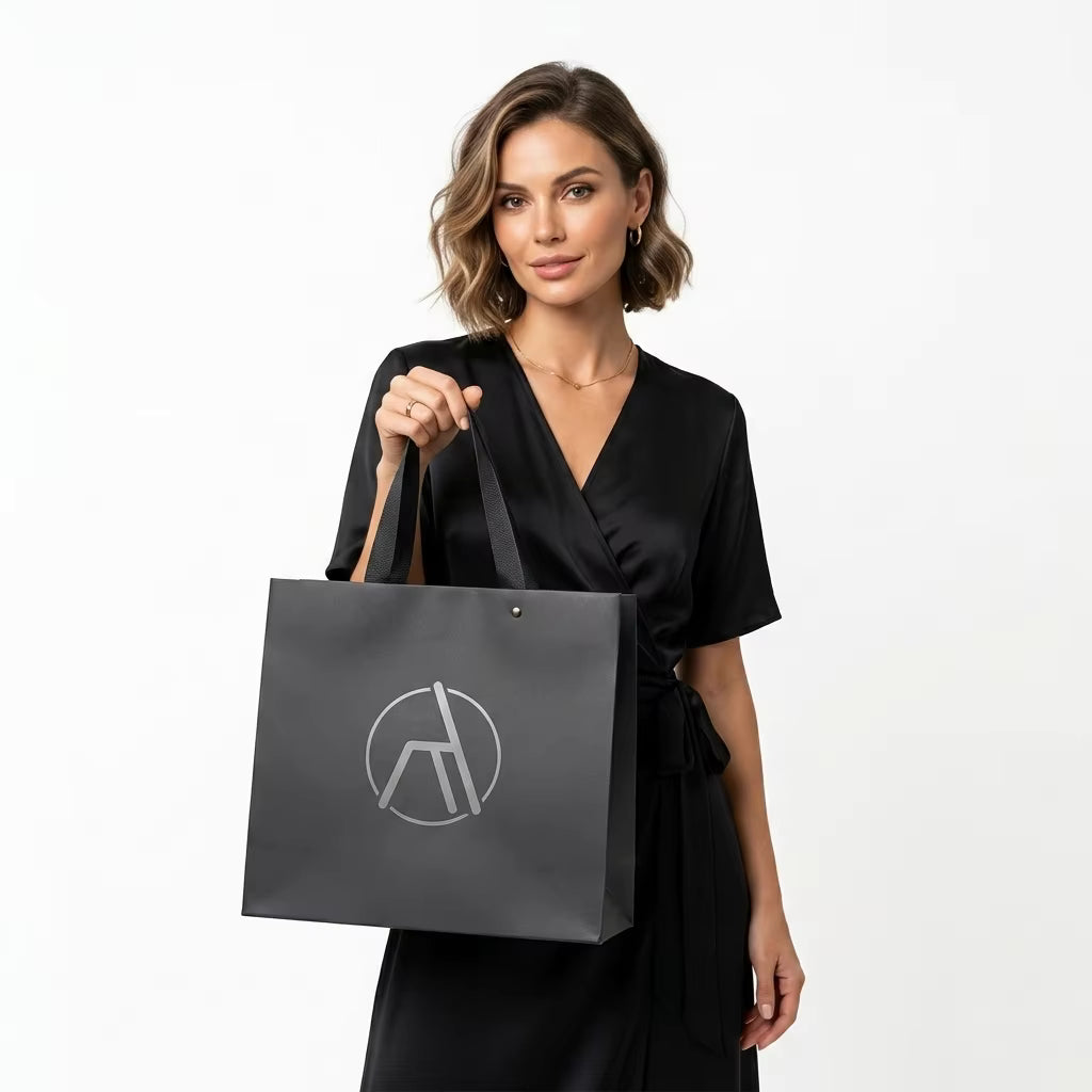 Small White Cardboard Gift Bags, 8x4x10 Inch White Paper Shopping Bags with Handles for Jewelry and Small Gifts