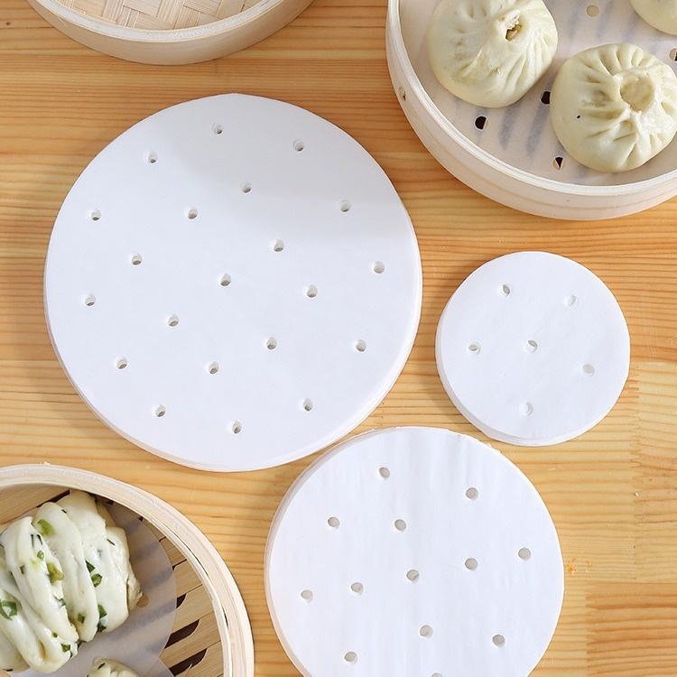 Assorted Steamer Paper Sheets, 12cm/14cm/16cm Rounds, for Various Steamer Sizes, 100 Sheets/Set, Restaurant Supply