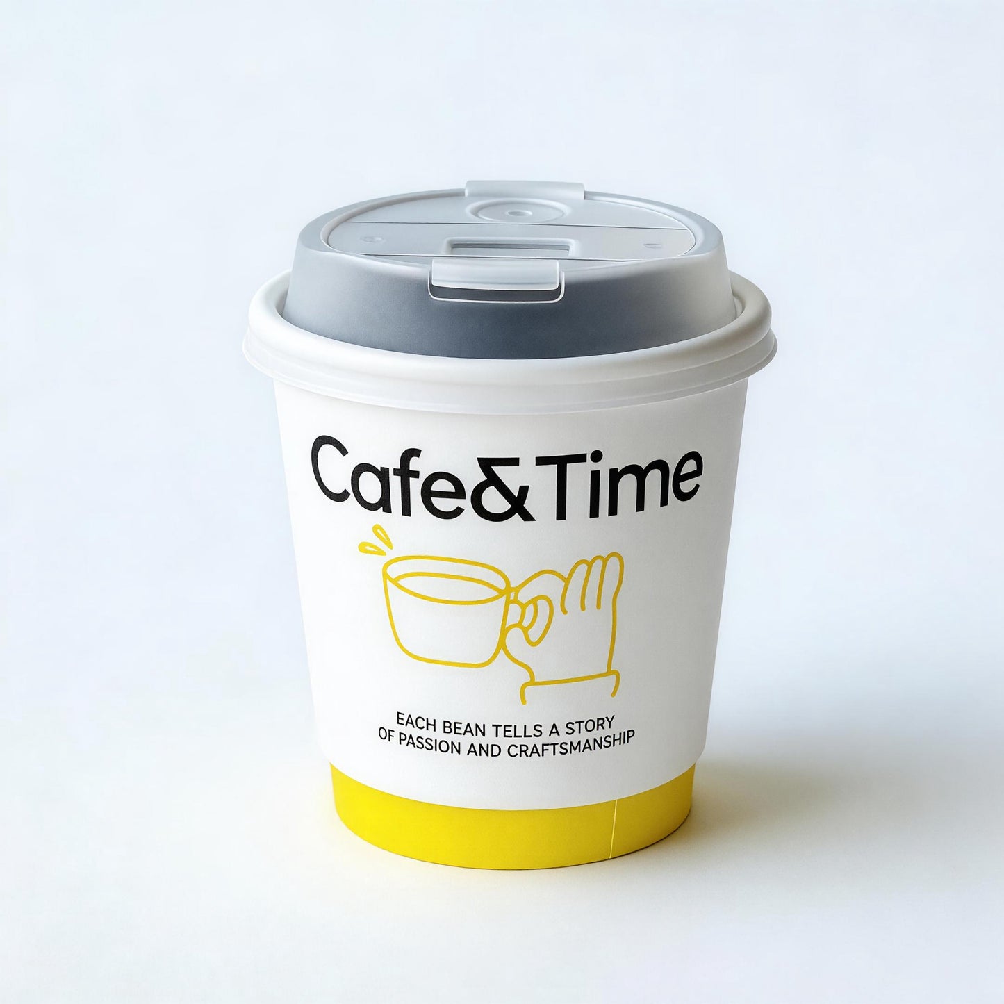 Anti-scalding Thickened Touch Film Paper Cups with Lid Wholesale Disposable Coffee Cups for Hot/Cold Drinks Takeaway Custom Logo
