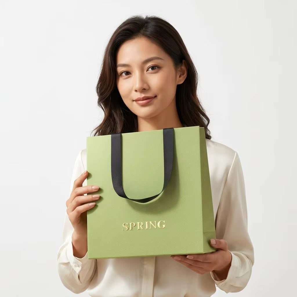 White Cardboard Shopping Bags, 12x6x14 Inch White Paper Gift Bags with Flat Handles for Clothing and Cosmetics