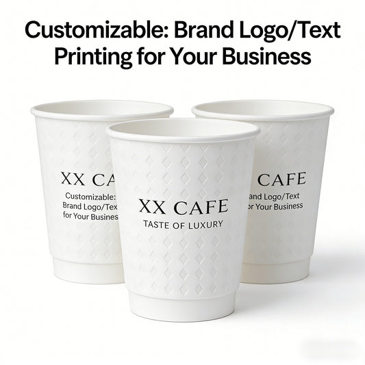 Customizable 12oz High-end Deep Embossed Coffee Cups Wholesale with Lid for Hot Drinks Milk Tea Cafe Takeaway