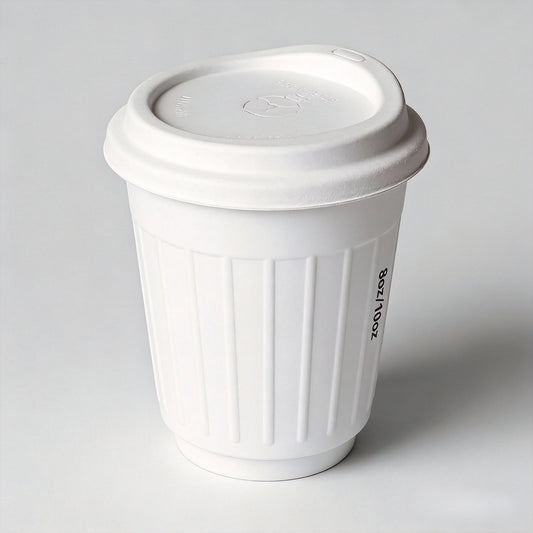8oz/10oz Fully Biodegradable Sugarcane Paper Cups Wholesale 90-Day Compostable with Lid for Coffee Hot Drink Takeaway