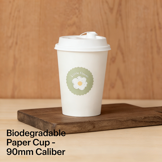 90mm Caliber Biodegradable Paper Cup Wholesale Premium Thickened with Lid for Hot Drinks Coffee Milk Tea Commercial Takeaway