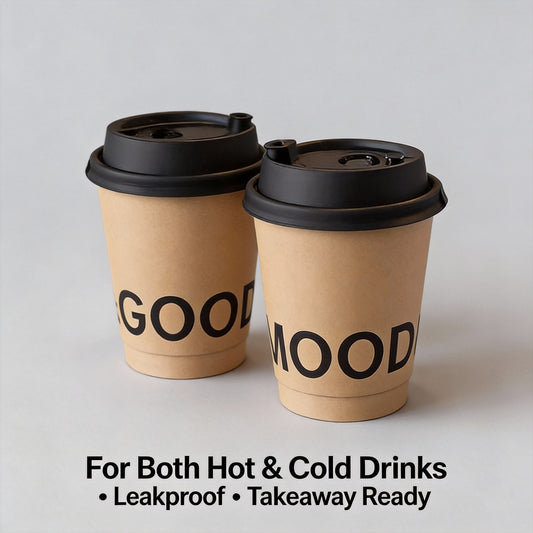 12oz Kraft Paper Coffee Cups Double Wall Thickened Custom Logo for Milk Tea Hot Drinks Wholesale