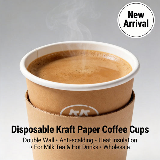 Disposable Kraft Paper Coffee Cups Double Wall Anti-scalding Heat Insulation for Milk Tea Hot Drinks Wholesale