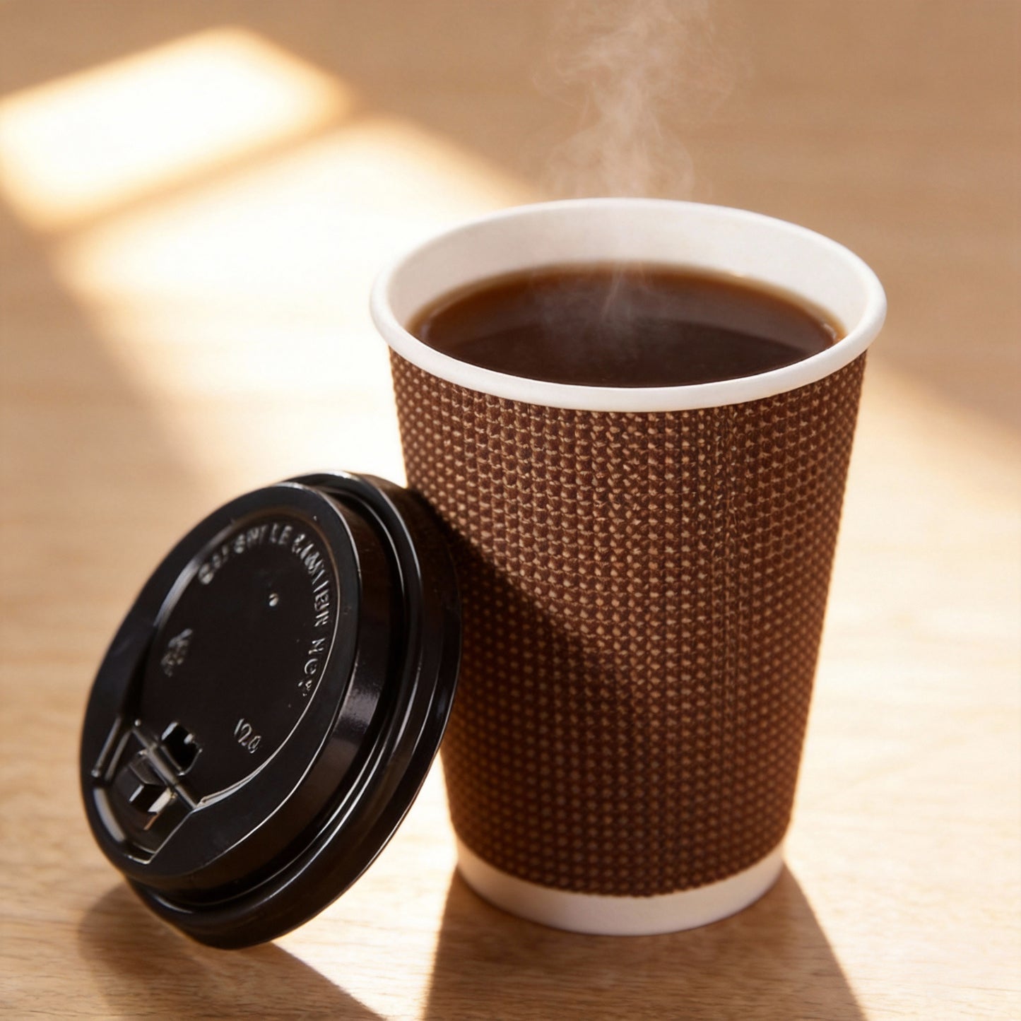Wholesale Disposable Corrugated Coffee Cups 12oz Commercial Anti-scalding with Lids Takeaway Packaging for Hot Drinks & Milk Tea