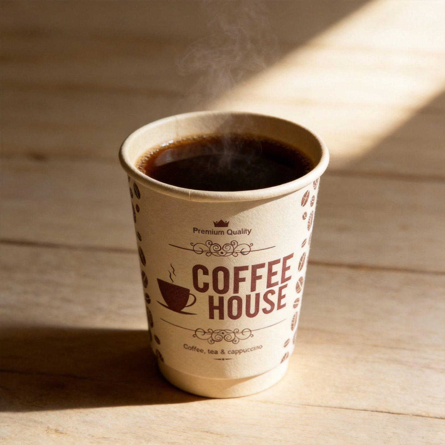 Wholesale Premium Thickened Double Wall Coffee Cups Eye-catching Custom Logo Print for Hot Drink Branding