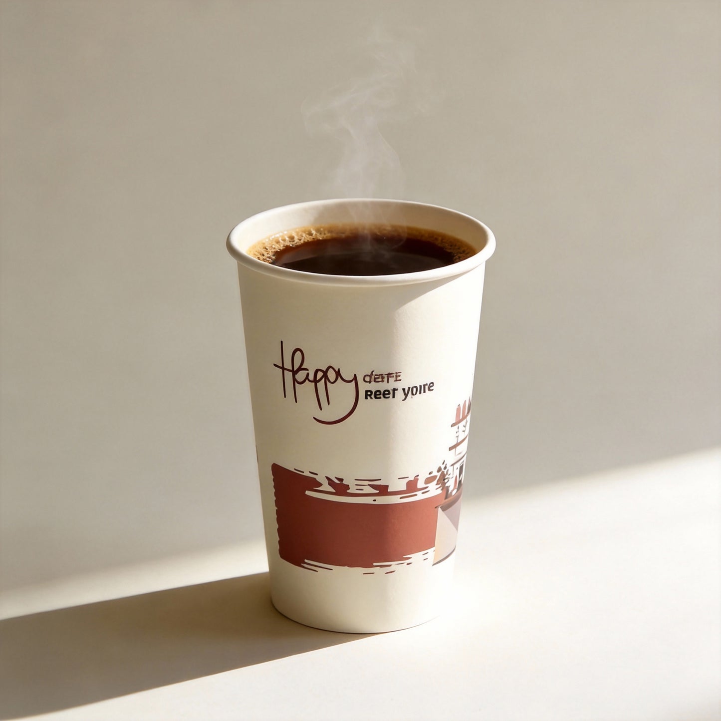 Wholesale 16oz Double Wall Paper Cups Thickened Flat Mouth with Lids Disposable Hot Cold Dual-use for Coffee & Milk Tea