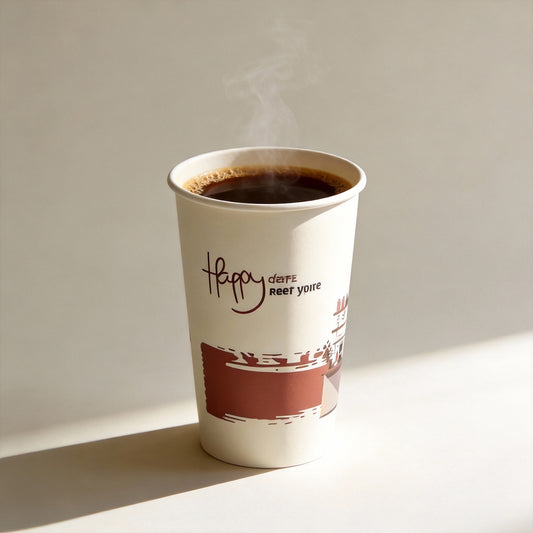 Wholesale 16oz Double Wall Paper Cups Thickened Flat Mouth with Lids Disposable Hot Cold Dual-use for Coffee & Milk Tea