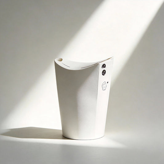 Disposable Folding Sealed Butterfly Paper Cups 16oz with Lids Customizable with Logo for Coffee, Milk Tea & Beverage Use