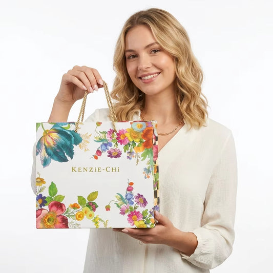 White Cardboard Gift Bags Bulk, 12x6x14 Inch White Paper Shopping Bags with Twisted Handles for Wholesale