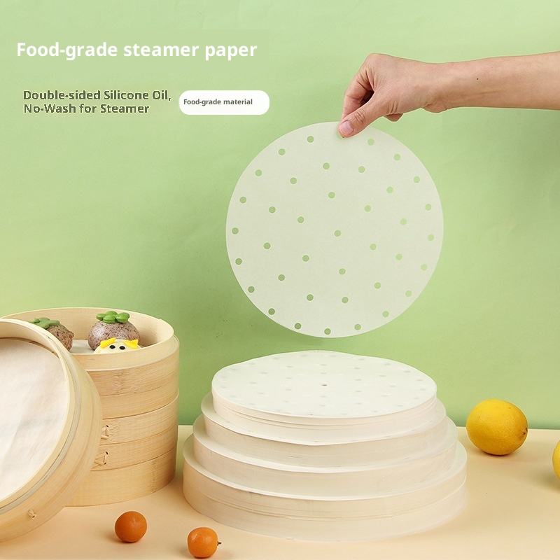 LFGB Certified Steamer Paper, 14cm Round, Food Grade & Heat Resistant, for European Market & High-End Clients