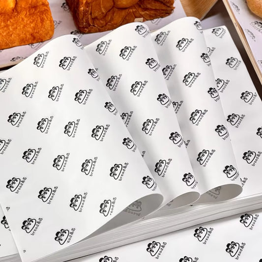 Food Grade Greaseproof Paper for Burgers, Custom Size Available, Oil Proof & Non-Stick, 500 Sheets/Pack