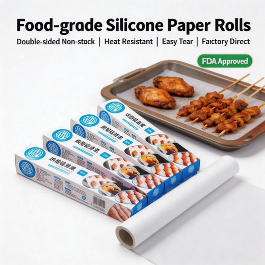 Silicone Coated Baking Paper Rolls, Non-Stick & Heat Resistant to 450°F, for Pastries & Cookies, Bulk Supply