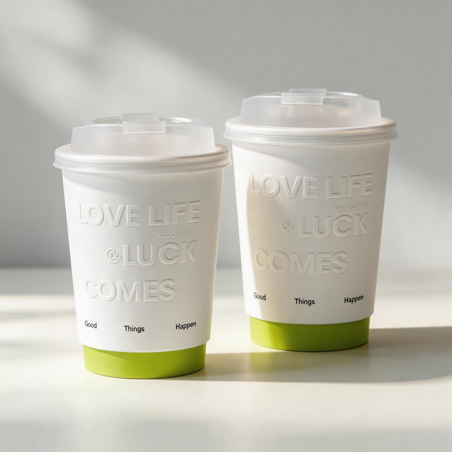 12oz Trendy Disposable Double Wall Paper Cups with Concave-Convex Lid Custom Logo Print for Takeaway Hot Drinks & Milk Tea