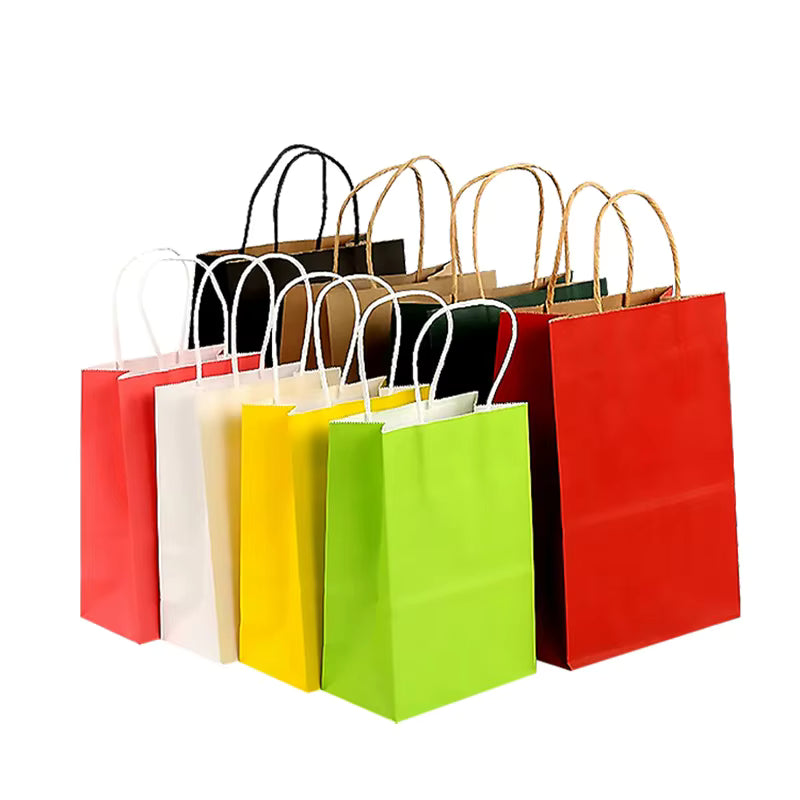 Brown Paper Bags Wholesale, Kraft Paper Shopping Bags, with Handles, for Food Takeaway and Gift