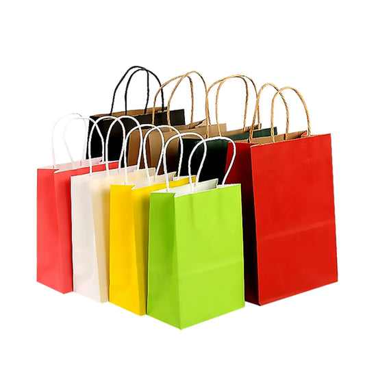 Brown Paper Bags Wholesale, Kraft Paper Shopping Bags, with Handles, for Food Takeaway and Gift