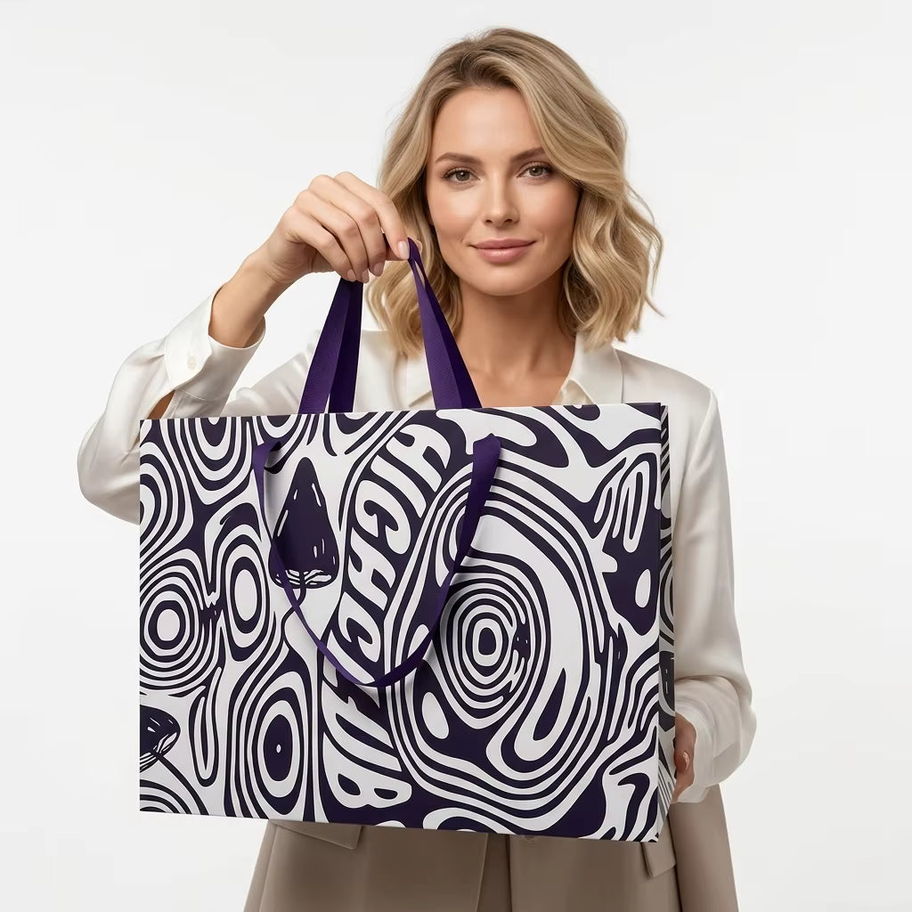 Medium White Cardboard Gift Bags, 10x5x13 Inch Rigid Paper Bags with Twisted Handles for Retail