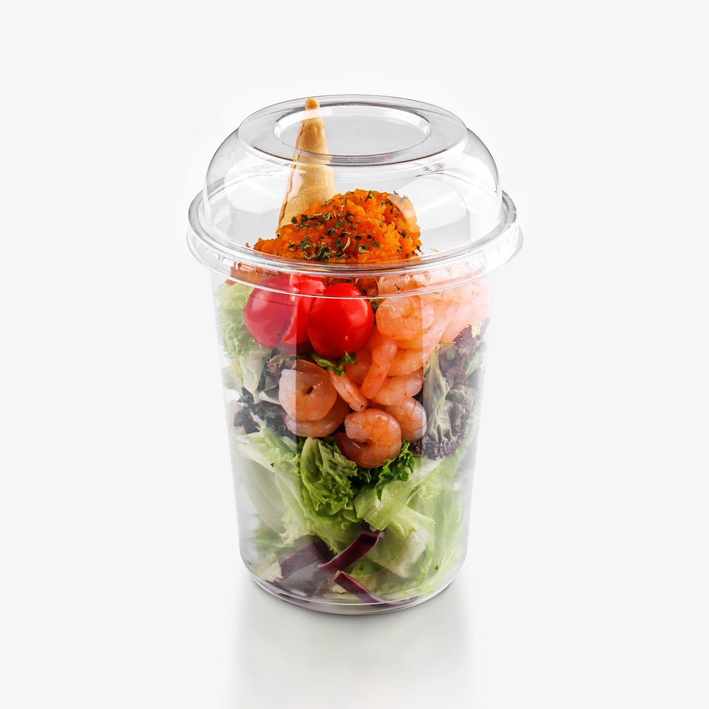 Factory Customized 32oz 117mm Round Plastic PET Deli Container with Single Wall Lid for Salad Fruit Vegetable & Nuts