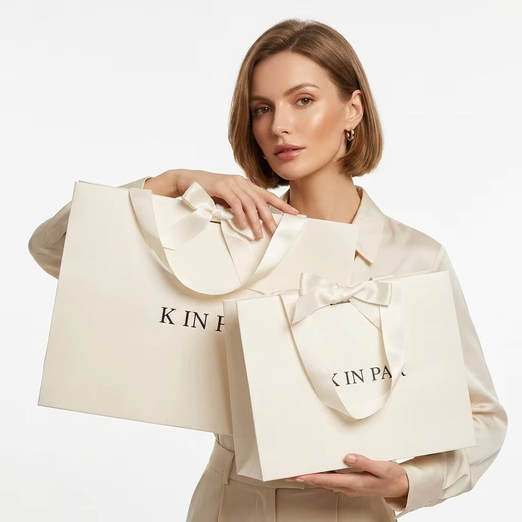 Custom Printed Gift Paper Bag for Jewelry Watch Cosmetics High End Brand