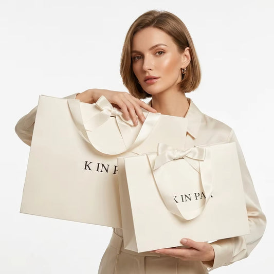 Custom Printed Gift Paper Bag for Jewelry Watch Cosmetics High End Brand