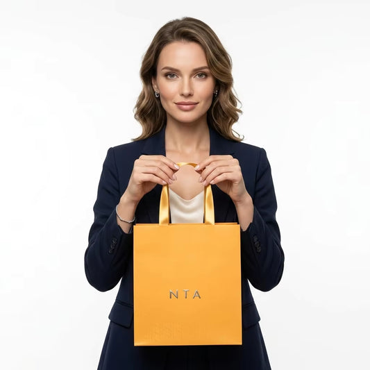 Custom White Cardboard Gift Bags with Ribbon Handles, 250gsm Rigid Shopping Bags for Premium Gifts