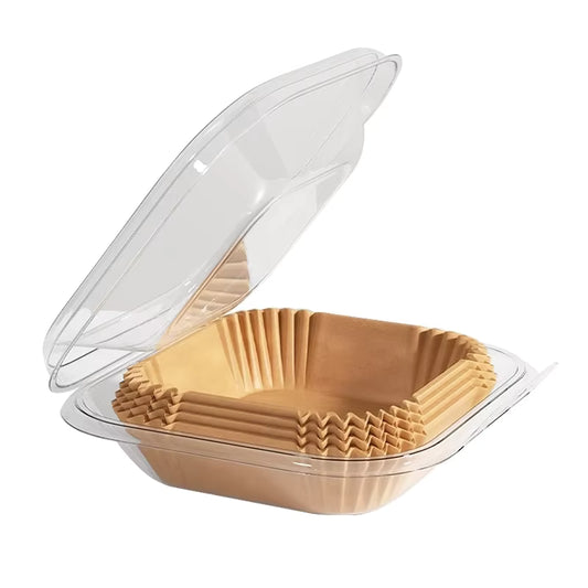 Air Fryer Baking Paper Sheets, 8 Inch Square, Non-Stick & Food Grade, for Air Fryer Basket & Tray, 50 Pcs
